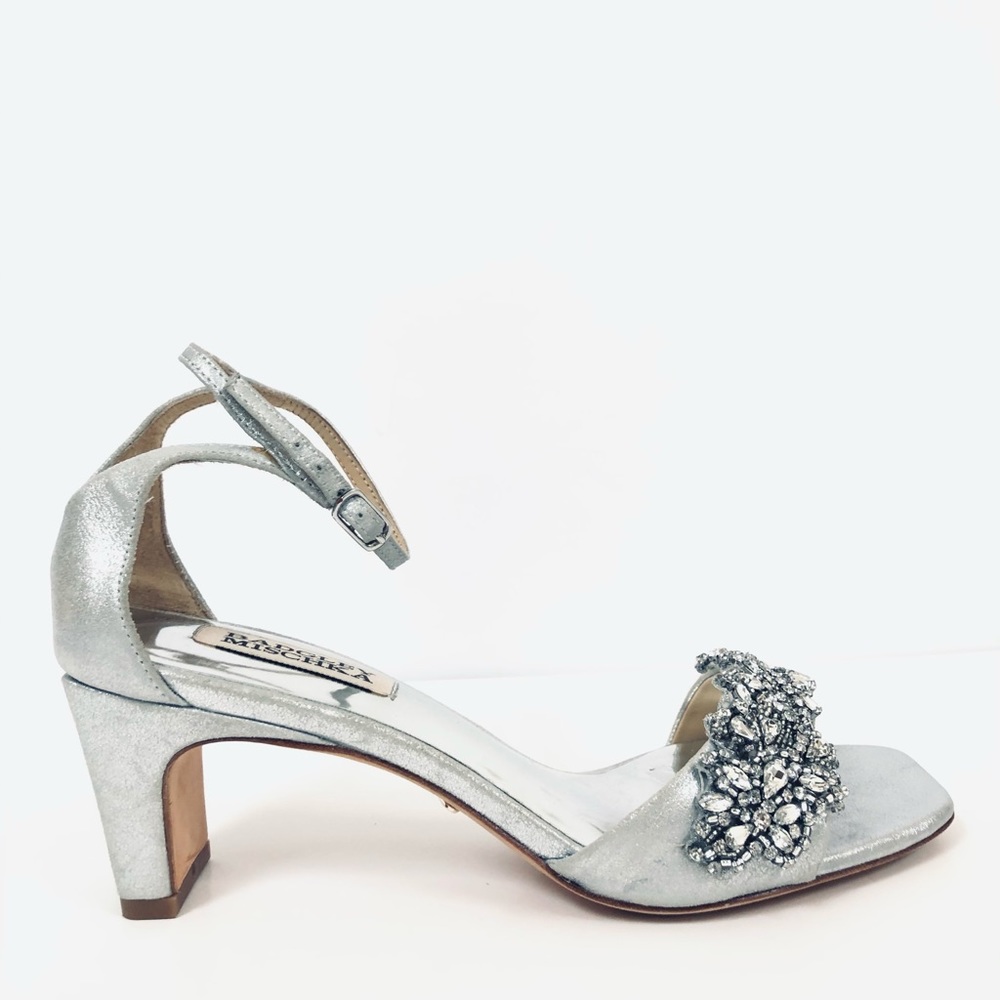 Badgley Mischka  Leather Alison Kitten Chunky Heel